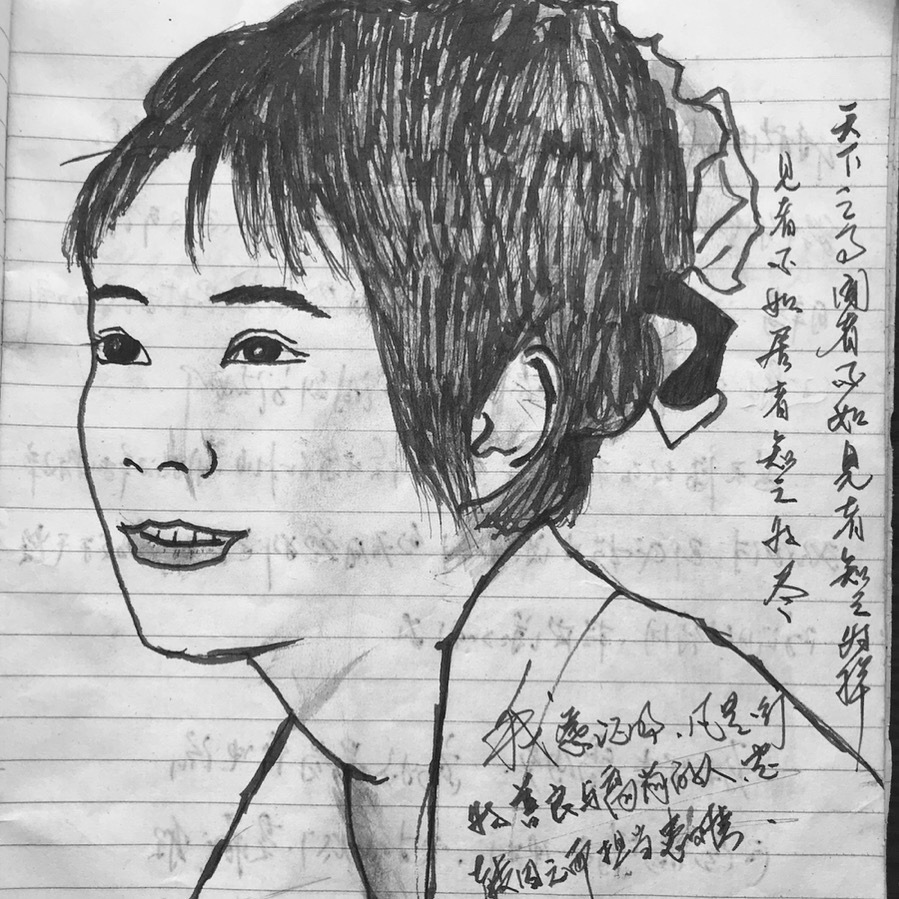 老爸年轻时候的笔记本上的画